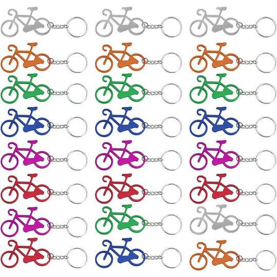24PCS Beer Bottle Opener Keychain, Bicycle Handlebar Keyring(Random Color)