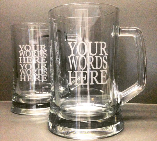 Personalised Glass Tankard Choose Your Own Wording