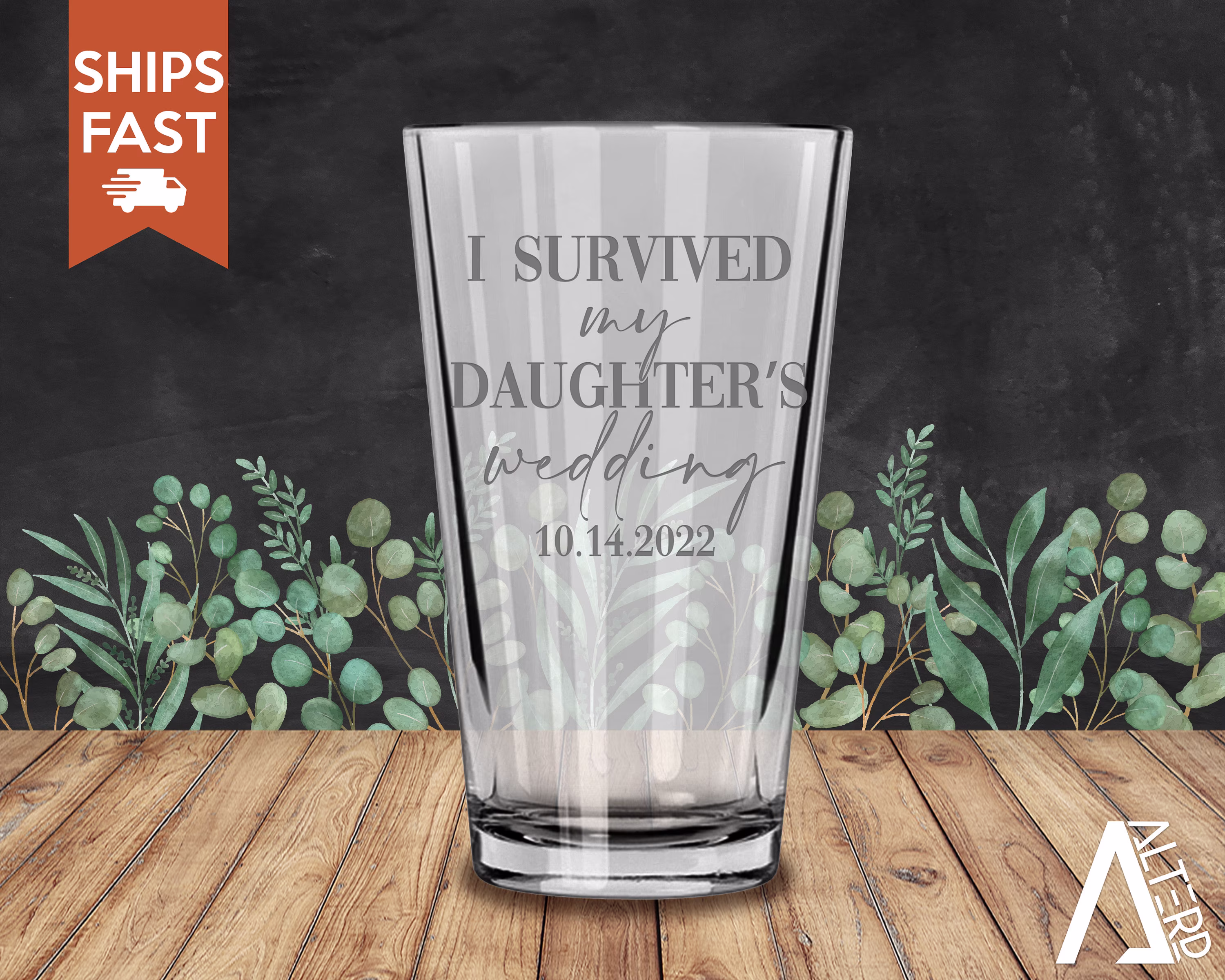 Father Of The Bride Gift, I Survived My Daughter's Wedding Glass, Whiskey Glass, Groom Funny