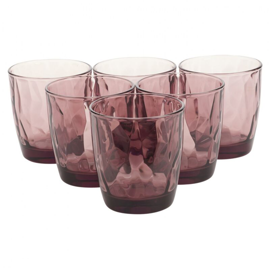 Set of 6 Bormioli Rocco Red 30.5cl Diamond Glass [065084] - 2