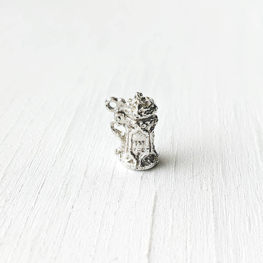 Sterling Silver Beer Stein Charm | 3D Pendant Vintage