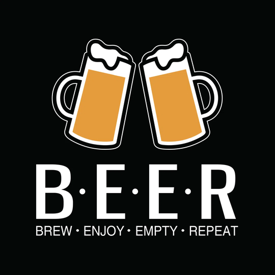 Beer Brew Enjoy Empty Repeat - Wrapped Canvas Textual Art Print