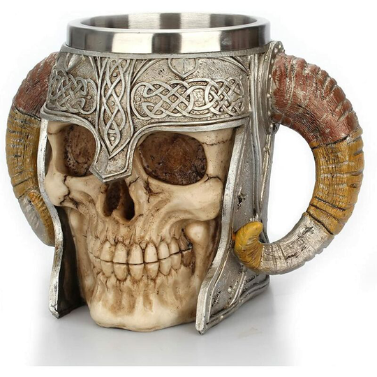 Stainless steel skull cup, 3D Ca chalice skull crane mug in medieval beer gothic beer mug horror, viking tank, partly decoration/halloween (Crane cup)