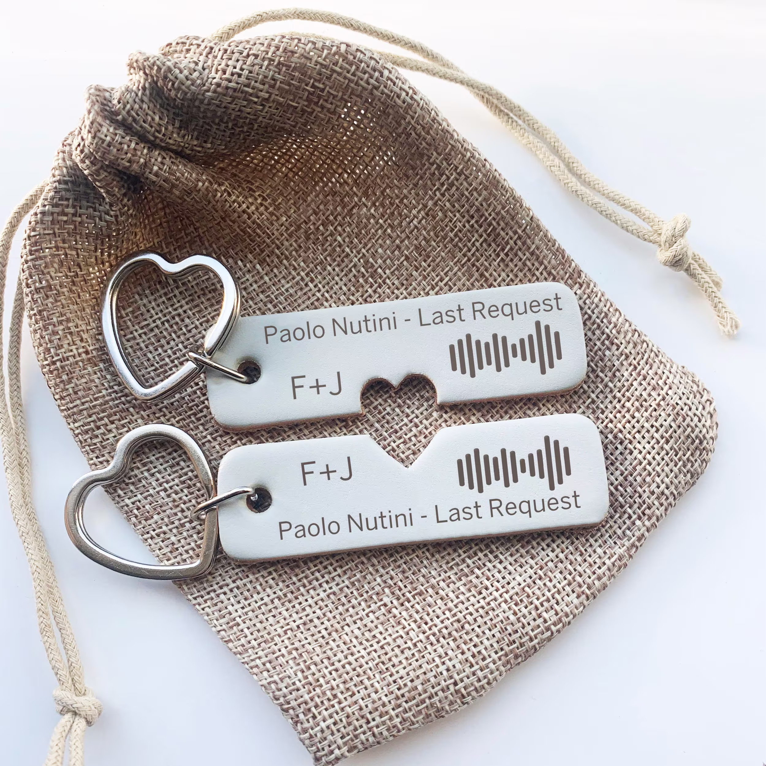 Personalised Engraved Birthday Gift, Personalized Spotify Music Gift For Him Her, Pair Of Keyrings Keychain, Boyfriend Anniversary