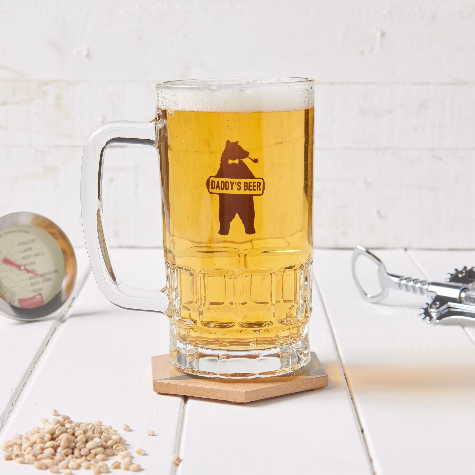Daddy's Bear Glass Beer Tankard