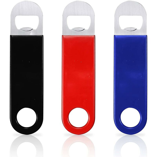 3 Pieces Beer Bottle Opener Metal Bottle Opener, Stainless Steel Flat Bottle Openers, For Beer Lovers Men - Thsinde