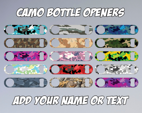 Personalized Bottle Openers For Bartender Gifts & Home Bar Flat Camouflage Speed Blade Camo Bartenders