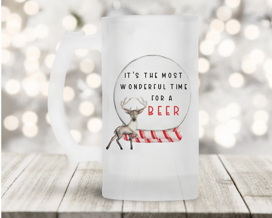Christmas Beer Glass, Festive Ale Stein, Lover Gift, Real Fan Present, Gifts For Dad Grandad, Drink Wear, Xmas Table Mug