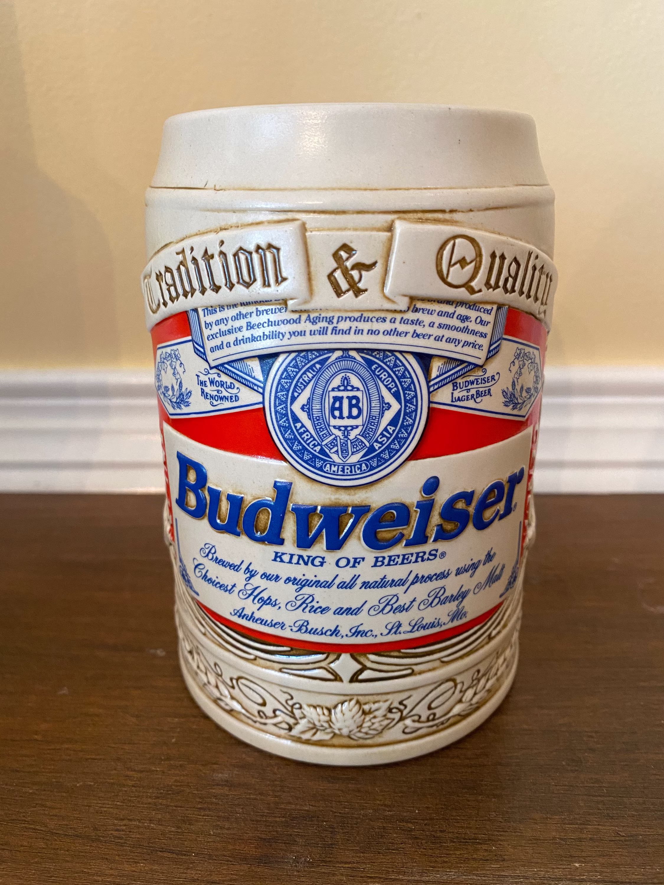 1995 - Budweiser Beer Stein, Anheuser-Busch, St. Louis, Mo, Tankard, Mug