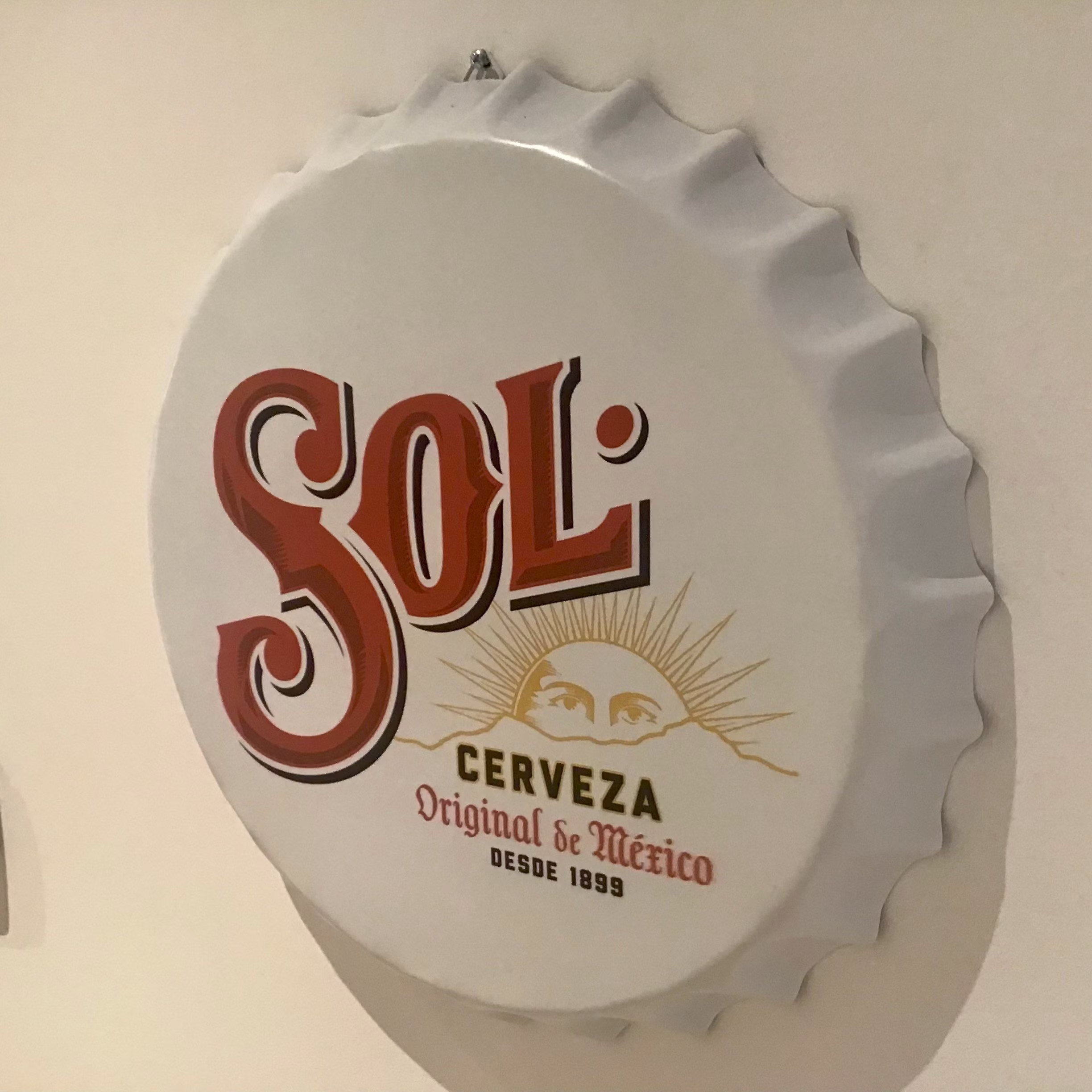 Sol Cerveza Beer Bottle Tops. Man Cave Decor. Gift. Games Room, Man Cave, Bar, Shed Wall Hanging. - Valentines Day Gift