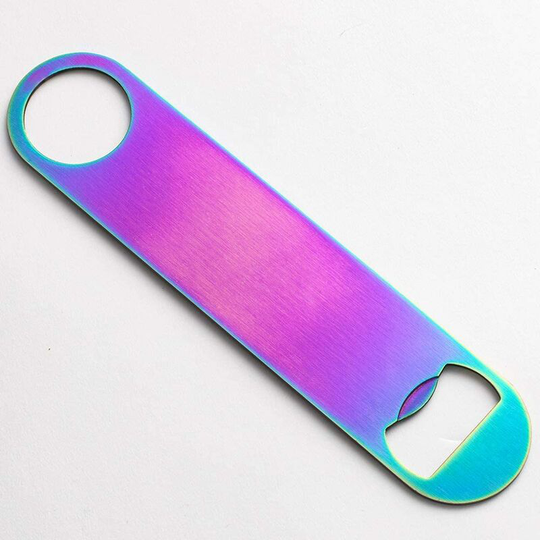 Heavy duty stainless steel flat bottle opener, colorful beer bottle opener, sturdy and durable