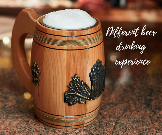 Groomsmen Gift Beer Mug Handcrafted Wooden Tankard Style Mugs Best Man Oak Jug Rustic Stein