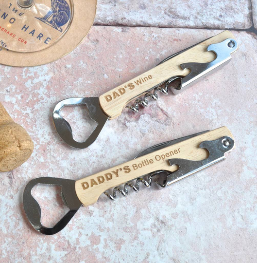 Personalised Corkscrew Bottle Opener