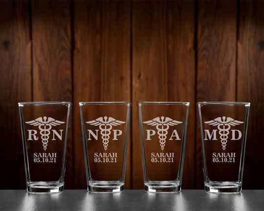 Personalized Nurse Beer Glass, Secret Santa Gifts At Work, Valentine For Nurses, Birthday Gift Mom, Rn Women, Np