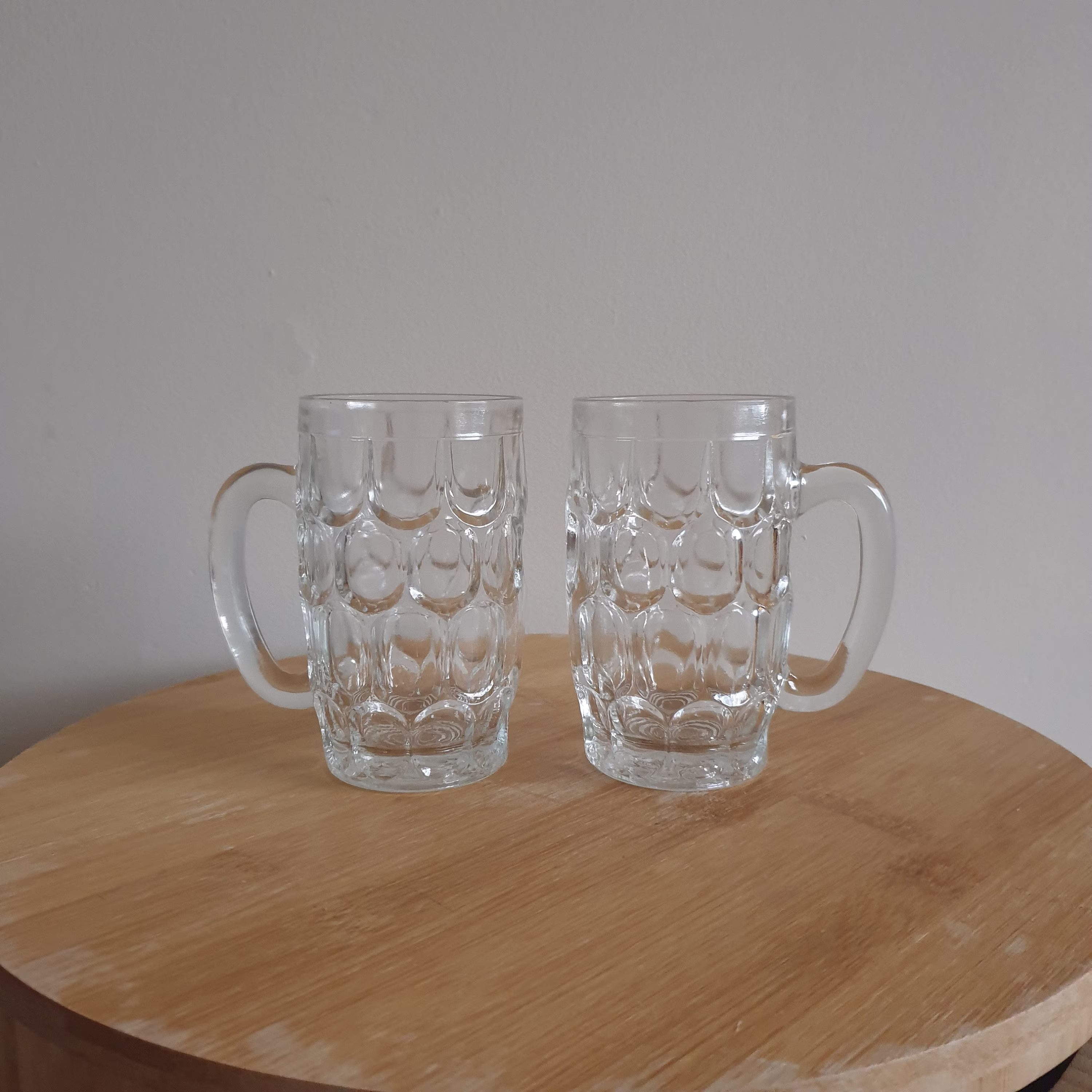 2 Vintage Beer Glasses. Barware. Cocktail Gift. Unique. Retro Glasses