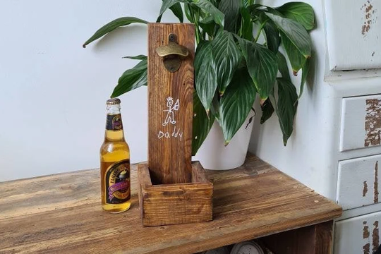 Bottle Opener Reclaimed Timber. Personalised. Groomsman, Bridesmaid, Christmas, Wedding, Housewarming Gift. Choice Of Colours. Wall Mounted