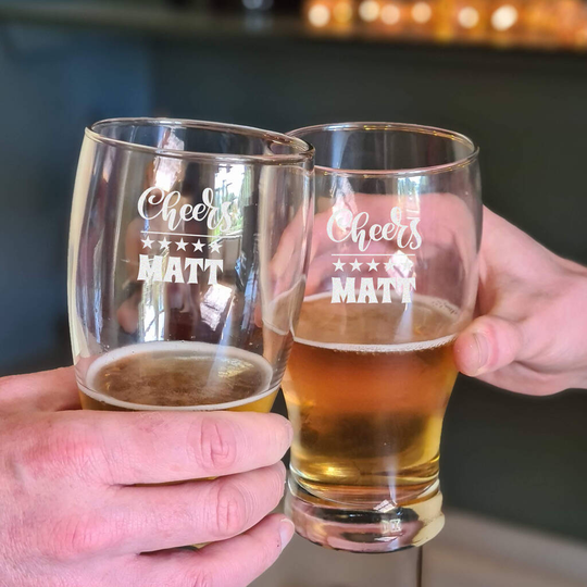 Personalised Pint Glass, Engraved With Your Name