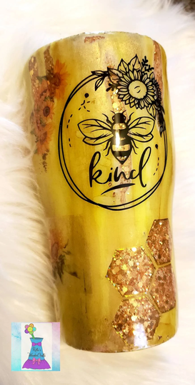 Bee Tumbler, Sunflower & Honeycomb