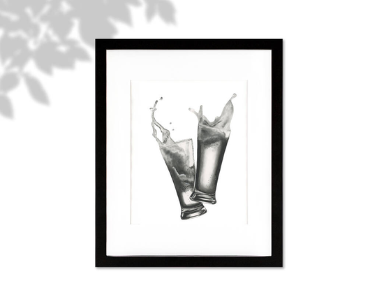 Beer Glasses Hand Drawn Framed Print