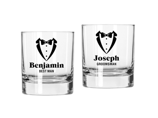 Groomsman Decals For Glass, Bachelor Party Decals, Gifts, Whiskey Glass Best Man Wedding Personalized Name