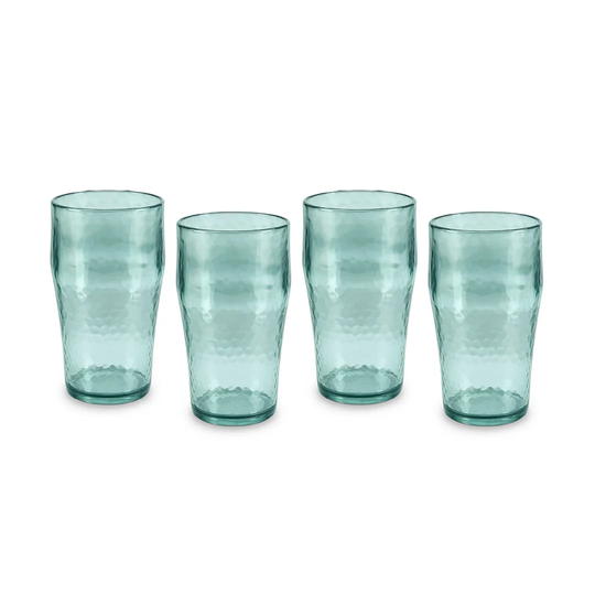 Coast & Country by Tower CC855007 Fresco Reusable Plastic Beer Glass Set, 4pc, Turquoise, Acrylic, 550 milliliters