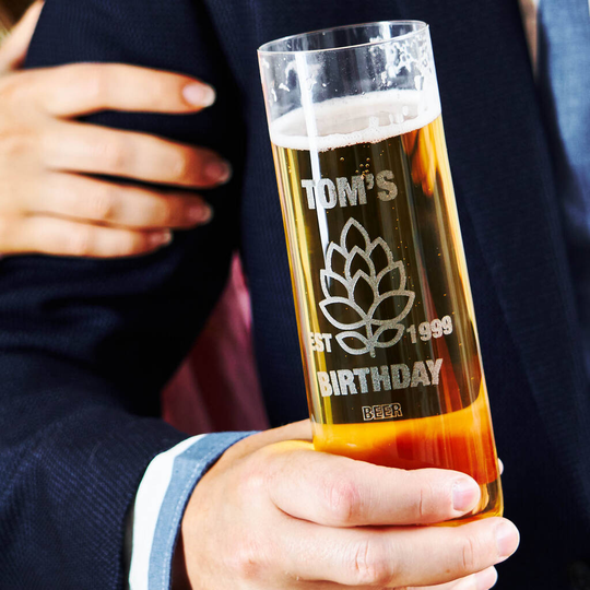 Personalised Etched Beer Glass