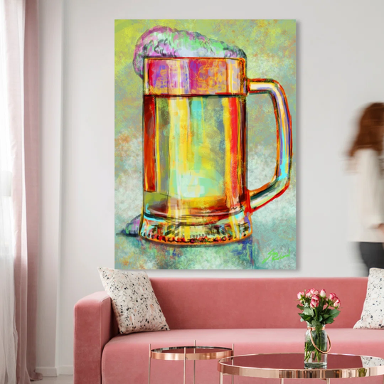'Beer Mug' Graphic Art on Wrapped Canvas