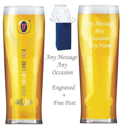 Personalised Engraved Pint Fosters Glass, Birthday Gifts, Christmas Him & Her Gifts