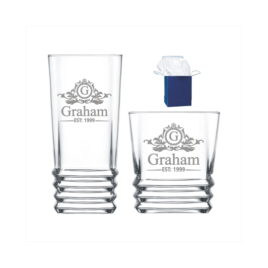 Personalised Engraved Whisky Glass Tumbler, Vodka, Bacardi, Spirit Birthday, Wedding Gift, Xmas Gifts, Any Occasion