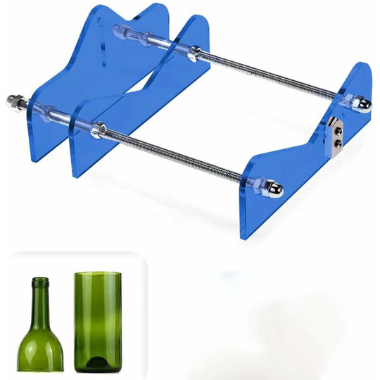 Litzee - Professional Glass Bottle Cutter,Wine,Beer,Glass Bottle Cutter for Different Sizes and Shapes, Acrylic and Metal Material (blue)