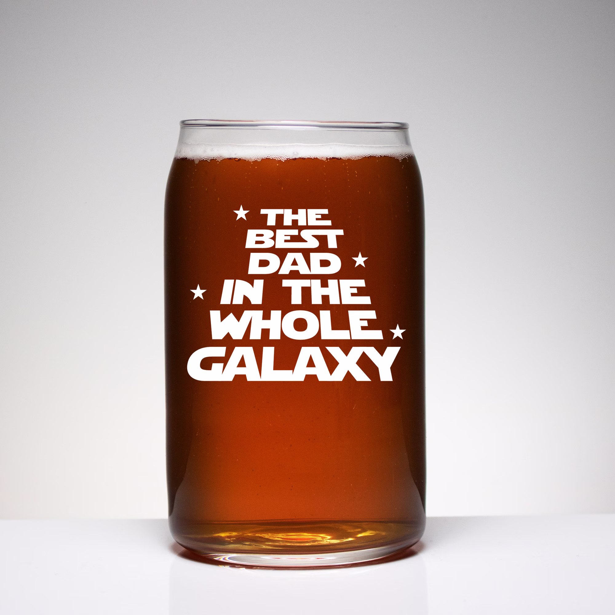 Best Dad in The Galaxy Custom Beer Glass/Can Shaped Birthday Gifts For Men Fathers Day