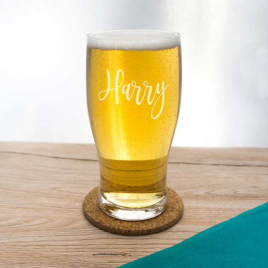 Beer Glass Personalised With Name. Engraved Pint Glasses Custom Text. Dad Gift For Him, Graduation Drinks Fathers Day Barware