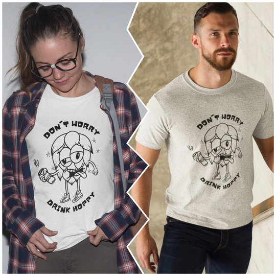 Beer Tshirt, Don't Worry Drink Hoppy, Unisex T Shirt, Gifts, Funny Shirts, Couples Birthday Shirt, Trending Tshirts