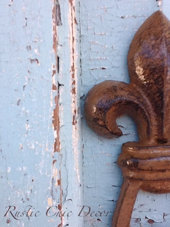 Rustic Chic Bottle Opener - Espresso Brown Fleur De Lis -Cast Iron -Linen Home Decor- Vintage Inspired -Shabby -Spring -April Trends