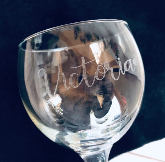 Personalised Gin Glass | Wine Champagne Flute Engraved/Etched Effect Christmas Gift