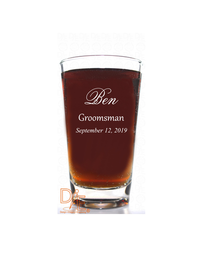 Personalized Wedding Party Beer Glass For Gentlemen