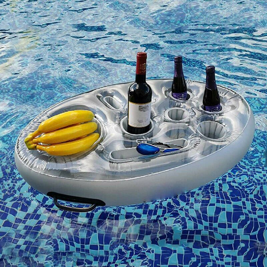Floating Pool Bar, 8 Holes Pool Floating Bar, Inflatable Drink Holders, Inflatable Floating Bar Tray, Spa Floating Bar, Portable