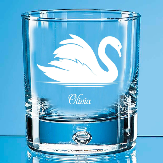 Personalised Swan Whisky Glass Gift For Grandma, Wine Glass, Engraved Beer Highball Birthday Lover