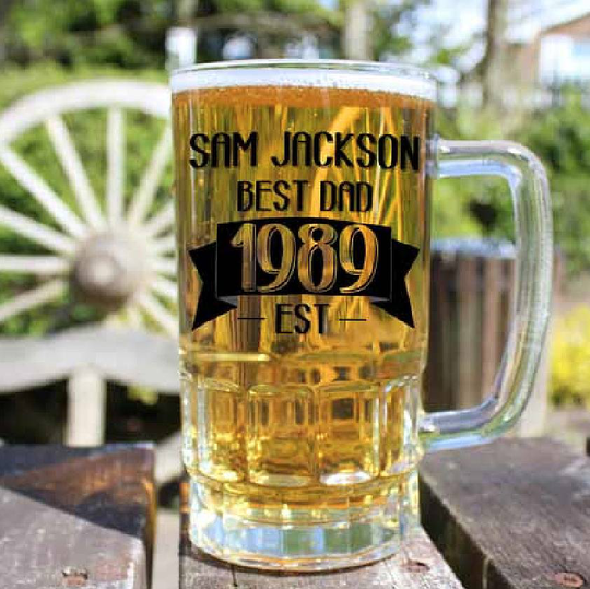 Personalised Dad Beer Glass Tankard
