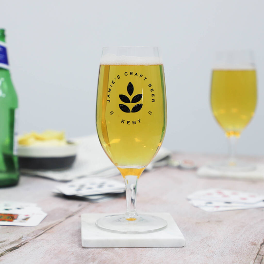Personalised Craft Beer Hop Stemmed Beer Glass