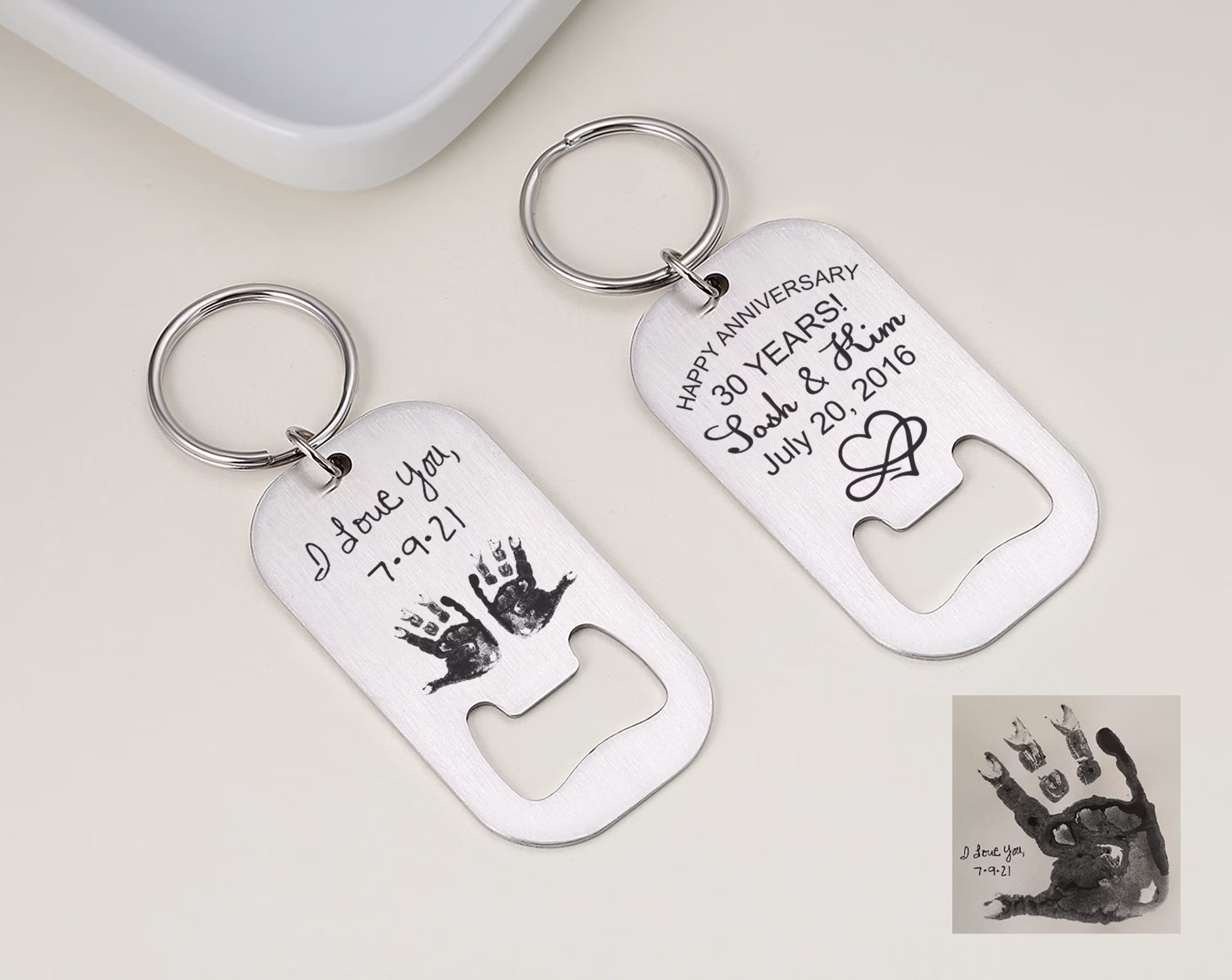 Custom Handwritten Bottle Opener Keychain, Personalized With Your Message Beer Key Fob Gift For Dad , Him, Birthday Gift