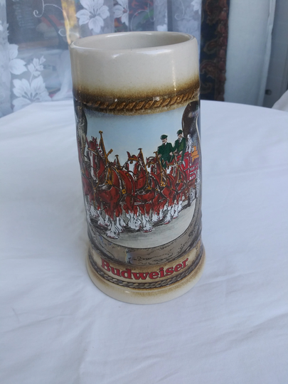 Vintage Budweiser Beer Stein Ceramic Mug Made in West Germany