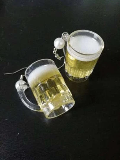Beer Mug Earrings, Jewelry, Gifts, Food Jewelry Bartender Waitress Club Party Gift