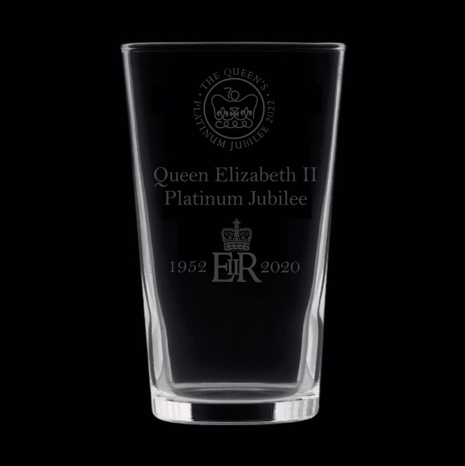 Engraved Queen Elizabeth Ii Platinum Jubilee Pint Glass, Glasses, Queens