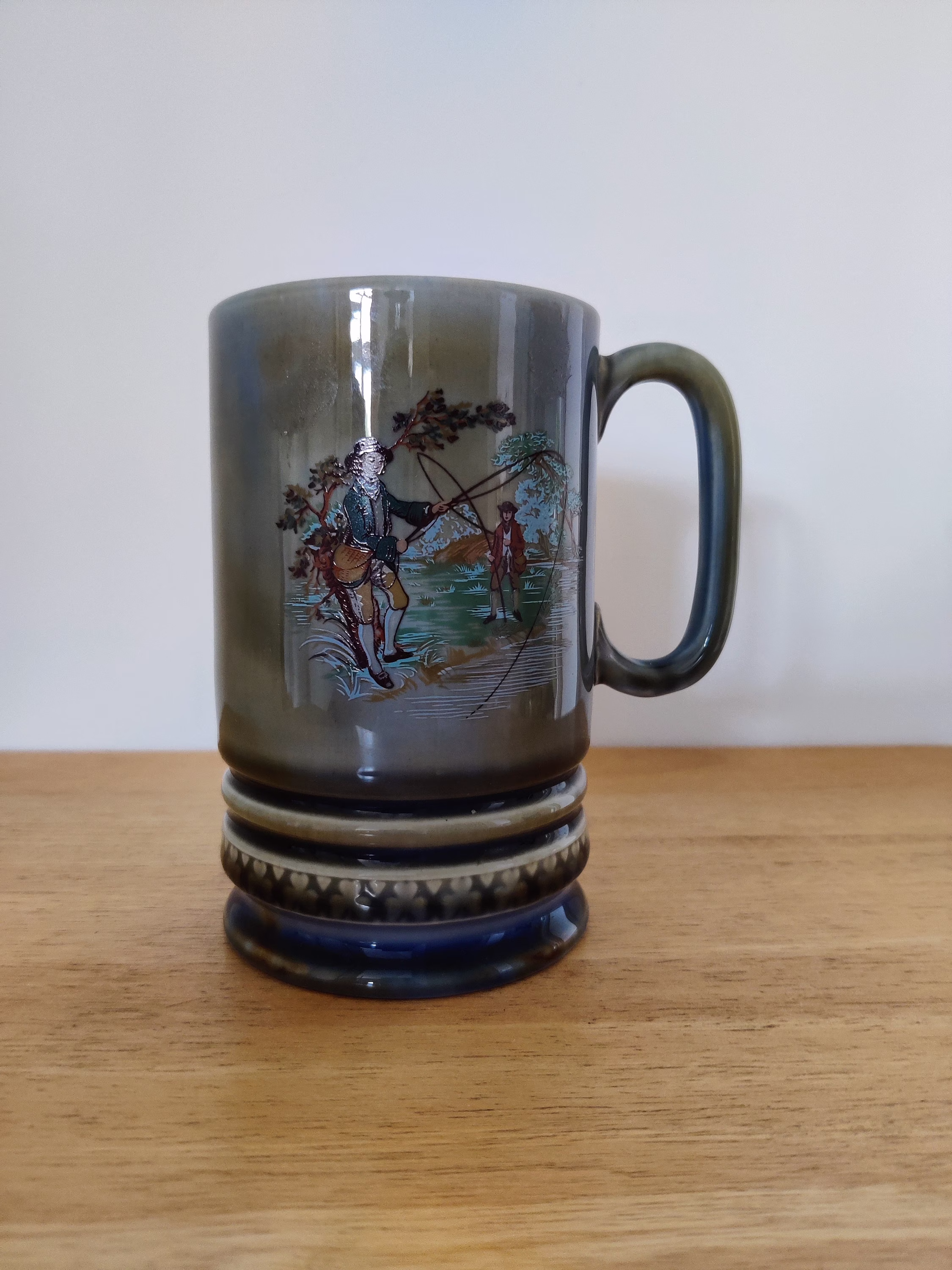 Vintage Irish Wade Musical Beer Stein/Tankard With Fishing Design
