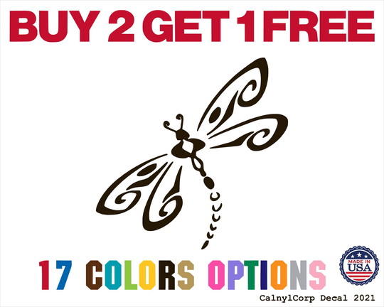 Dragonfly Premium Waterproof Vinyl Decal Stickers For Laptop Phone Car Window Bumper Mug Cup Door Wall | Buy 2 Get 1 Free