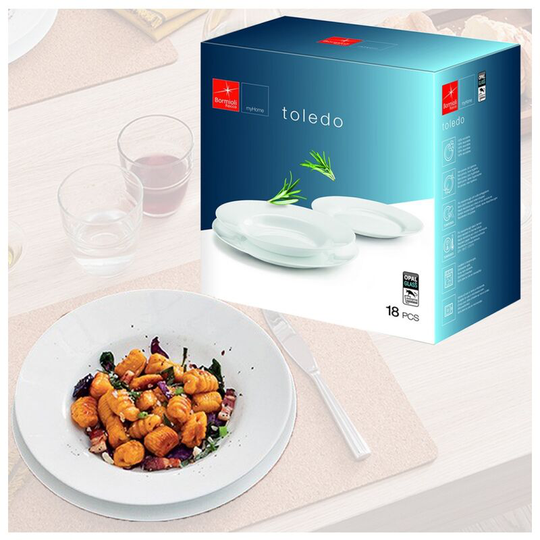 18pc Bormioli Toledo Plates [754679]