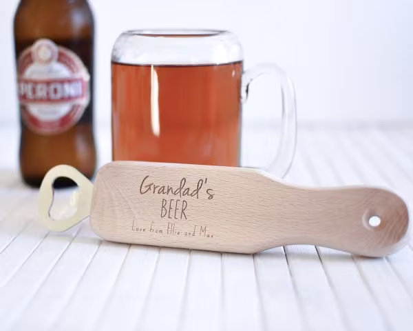 Personalised Wooden Beer Bottle Opener, Any Name, Gifts, Birthday Gift, Opener For Dad Or Grandad