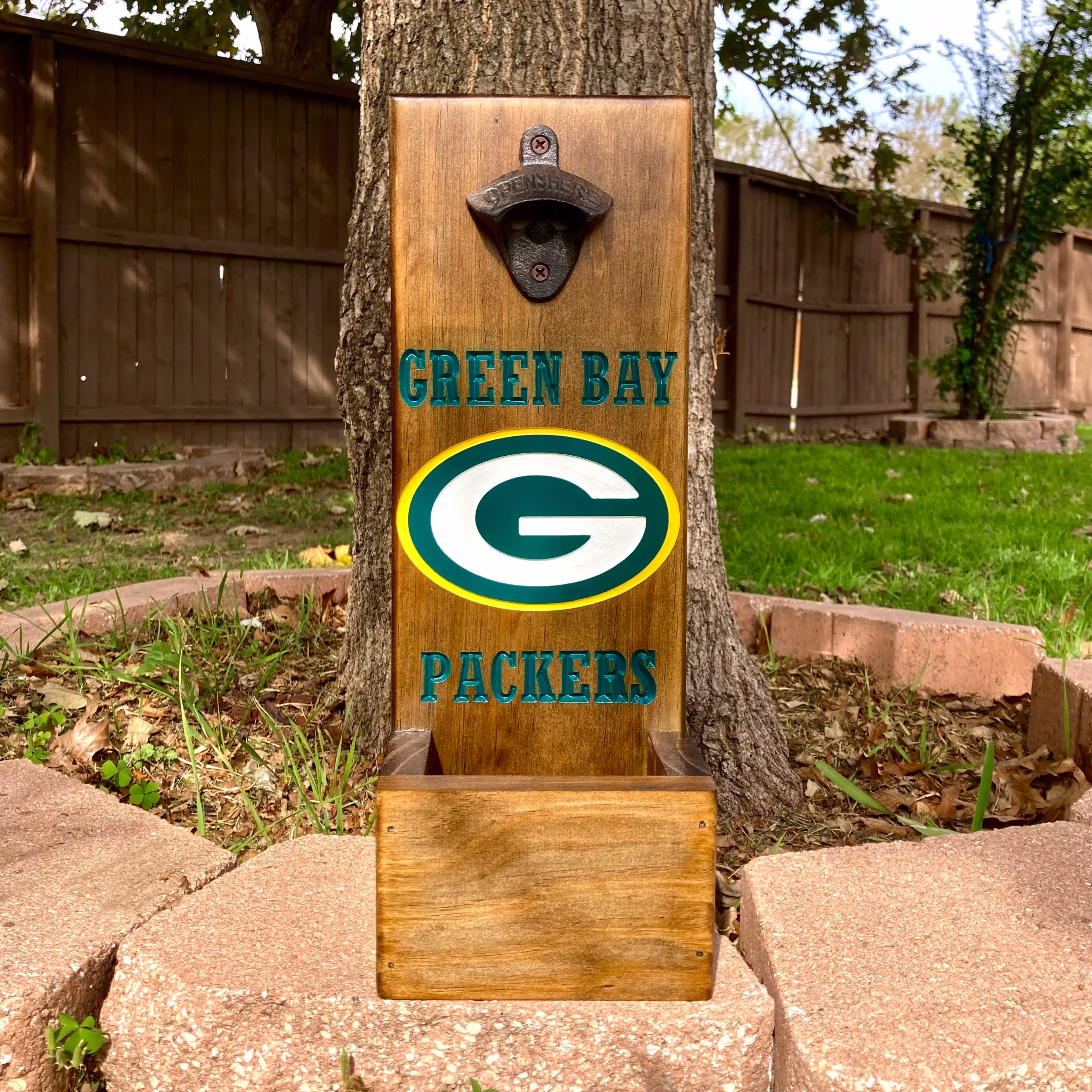 Greenbay Packers Beer Bottle Opener Wall Mount