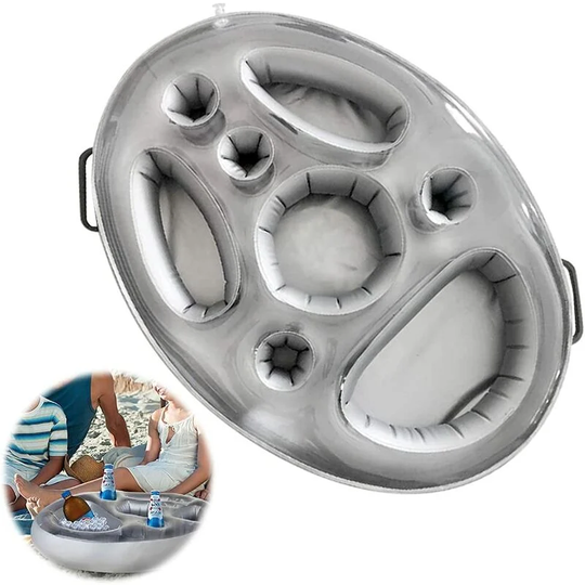 Floating Pool Bar, 8 Holes Floating Pool Bar, Inflatable Drink Holders, Inflatable Floating Bar Tray, Floating Spa Bar, Portable,Betterlife